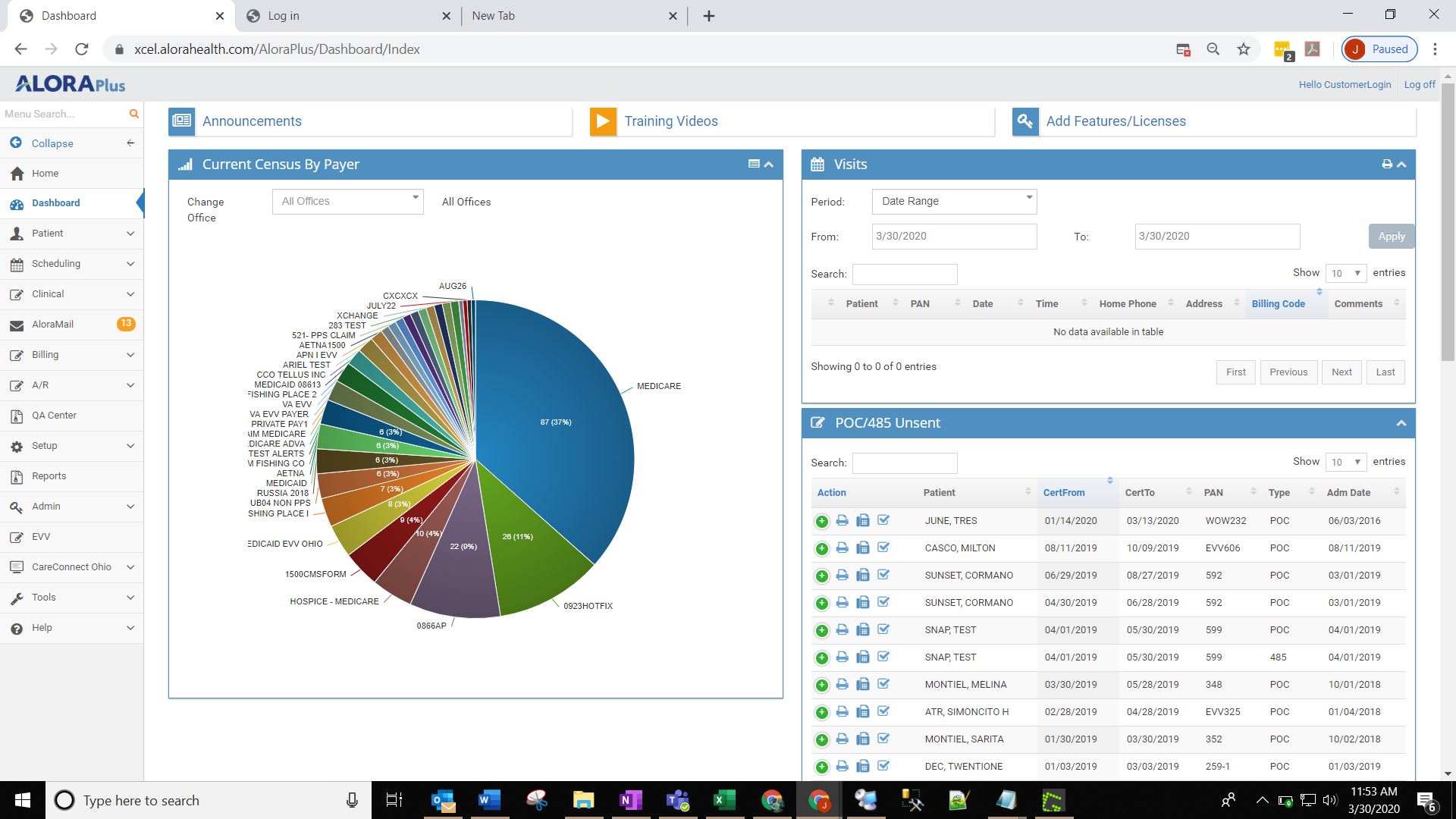 screenshot of Alora Home Health